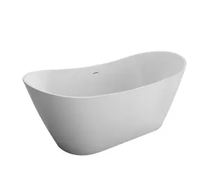 Cooke & Lewis Modern White Acrylic Oval Freestanding Bath (L)1700mm (W)800mm