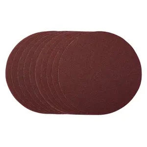 Draper  Sanding Discs, 180mm, Hook & Loop, 80 Grit, (Pack of 10) 55204