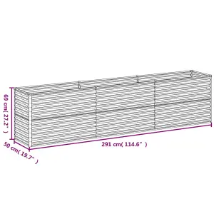 Berkfield Garden Raised Bed 291x50x69 cm Corten Steel