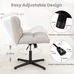 Costway Armless Home Office Chair Swivel Desk Chair Height Adjustable Task Vanity Chair