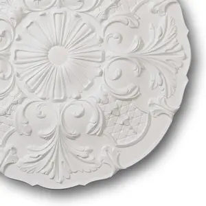 M80 Ceiling Rose - Medallion Lightweight Resin Ornate Decor Traditional Light Chandelier Feature Paintable Ceiling Centre 60cm