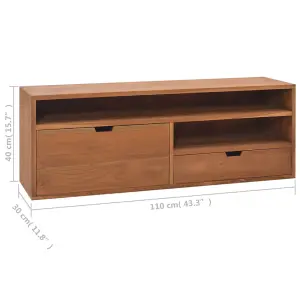 Berkfield TV Cabinet 110x30x40 cm Solid Teak Wood