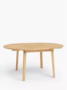 John Lewis Notch Round 4-6 Seater Extending Dining Table, Oak