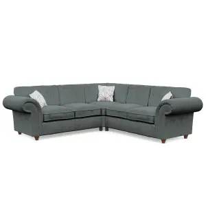 Windsor Granite Large Corner Sofa - Brown Feet