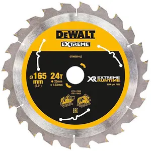 4 X Dewalt DT99560 165mm x 20mm 24T Extreme Runtime FlexVolt Plunge Saw Blades