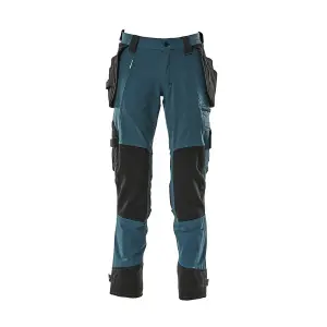 Mascot Advanced Trousers with Holster Pockets and Stretch - Dark Petroleum   (32.5) (Leg Length - Regular)