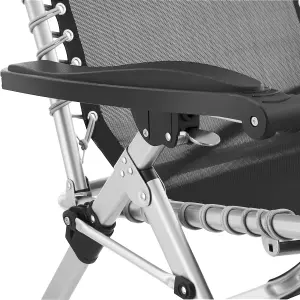 Sun Lounger Cloud - folding, adjustable backrest and footrest - black