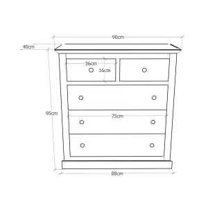 Rocca 5 Drawer Chest of Drawers Chrome Knob