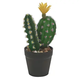 URBNLIVING 25cm Height Artificial Cactus in Pot Faux House Fake Tropical Succulent Plant