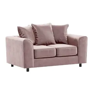 Brooklyn Plush Velvet Fabric Sofa Set 3 and 2 Seater sofa Foam Pink