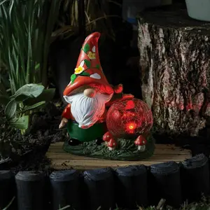 Solar Powered Woodland Wizard LED Light Up Garden Ornament Colour Changing