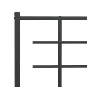 Berkfield Metal Bed Frame without Mattress with Headboard Black 150x200cm