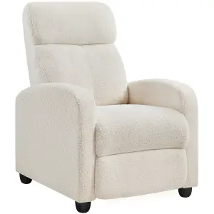 Yaheetech Ivory Boucle Recliner Sofa with Pocket