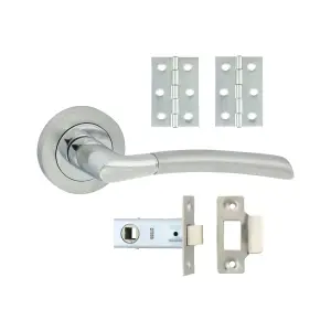 Timco - Shavington Lever On Rose Door Pack - Polished Chrome & Satin Chrome (Size Mixed - 1 Each)