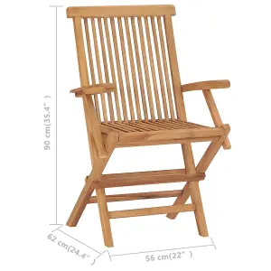 vidaXL Folding Garden Chairs 3 pcs Solid Teak Wood