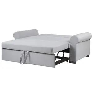 Beliani Retro Sofa Bed SILDA Light Grey