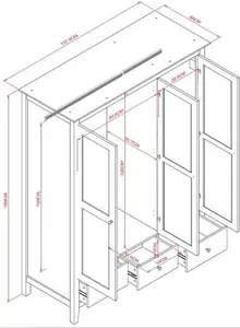 Dunelm Lynton Triple Wardrobe, Farmhouse, Green, Lynton Sage