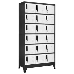 Berkfield Locker Cabinet Anthracite and White 90x40x180 cm Steel