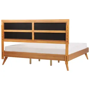 EU Super King Size Bed Light Wood POISSY