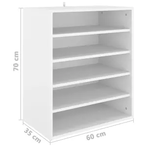 Berkfield Shoe Cabinet White 60x35x70 cm Engineered Wood