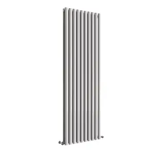 Vertical White Double Oval Panel Radiator (H)1800mm x (W)590mm, 11500 BTU.