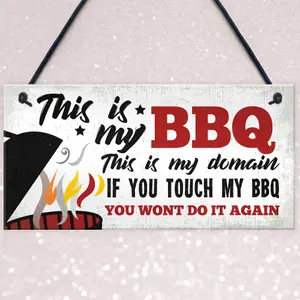 Red Ocean My BBQ Novelty Hanging Garden Sign SummerHouse Bar Man Cave Shed Plaque Gift For Him