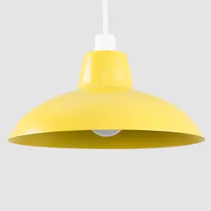 ValueLights Civic Retro Style Yellow Metal Easy Fit Ceiling Pendant Light Shade