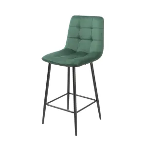 Squared Green Kitchen Bar Stool (set of 2)