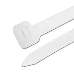 B&Q White Cable tie (L)100mm, Pack of 50