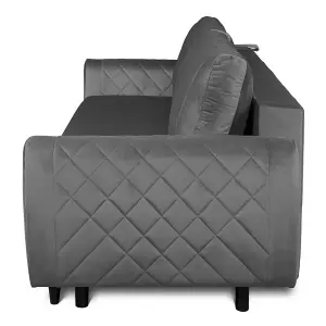 Roma 3 Seater Sofa Bed with Storage - Grey (VELUTTO18)