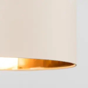 ValueLights Reni Large Modern Beige and Gold Pendant Ceiling Light Shade