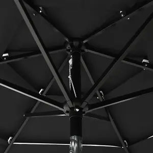 Berkfield 3-Tier Parasol with Aluminium Pole Black 2 m