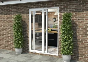 Green & Taylor White Aluminium External Sliding Doors - RH Sliding / LH Fixed - 1490 x 2090mm (WxH)