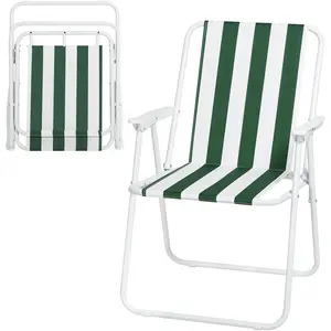 Burnham Folding Camping Chair Grey/Green