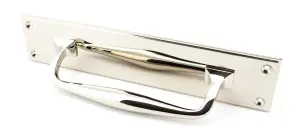 From The Anvil Polished Nickel 300mm Art Deco Pull Handle on Backplate