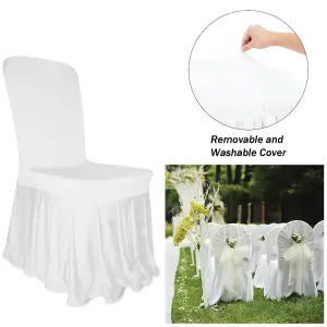 White Skirt Style Chair Covers for Wedding - Pack of 10