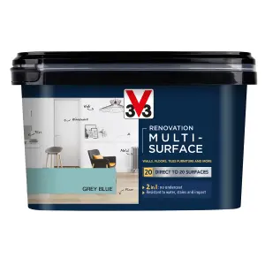 V33 Renovation Grey Blue Satinwood Multi-surface paint, 2L