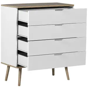 Beliani Modern 4 Drawer Chest White WALPI