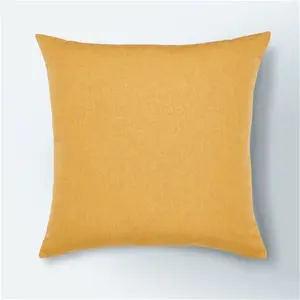 Dunelm Scandi Floral Cushion, Floral, Size: 43cm X 43Cm, Yellow, Ochre