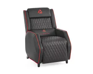 Cougar Gaming Recliner Armchair with Footrest , Black Faux Leather With Red Trim