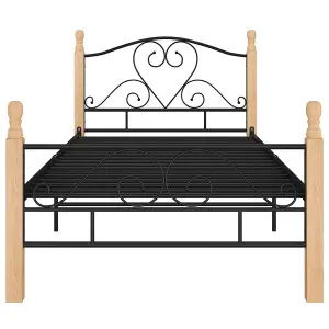 Berkfield Bed Frame Black Metal 100x200 cm