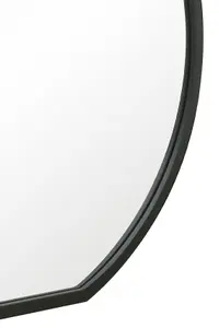 MirrorOutlet The Circulus Black Framed Flat Bottom Circular Wall Mirror 84CM X 80CM