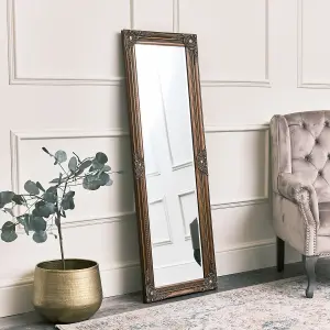 Melody Maison Tall Ornate Gold Wall Mirror 47cm x 142cm