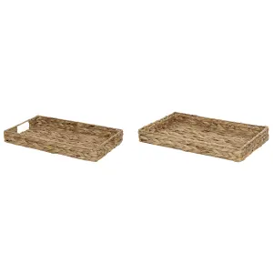 Beliani Boho Tray KONTUM Set of 2 Natural