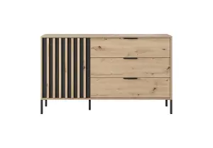 Tally Chest of Drawers - Elegant Wooden Dresser with Versatile Storage (W)1380mm (H)820mm (D)400mm - Oak Artisan & Anthracite