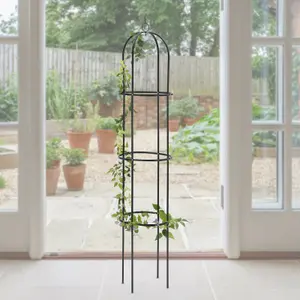 1.9m Outdoor Garden Metal Obelisk Trellis Climbing Plant Support Frame