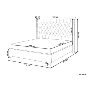 Velvet EU King Size Bed Off-White LUBBON