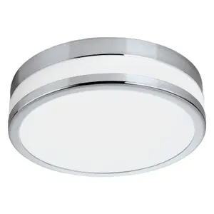 Wall Flush Ceiling Light Chrome White Painted Satin Glass Shade Bulb LED 11W