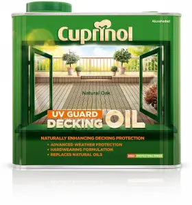 Cuprinol UV guard Natural oak Matt UV resistant Decking Wood oil, 2.5L