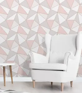 Fine Decor Apex Rose gold effect Geometric Smooth Wallpaper Sample